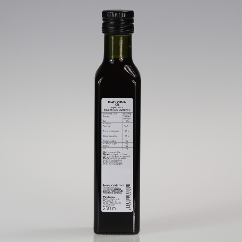 Black cumin / black seed oil (Nigella sativa), cold-pressed Ol’Vita ...