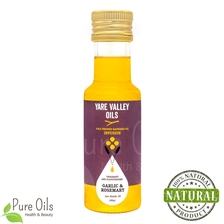 Garlic and Rosemary Rapeseed Oil, Cold Pressed, Yare Valley