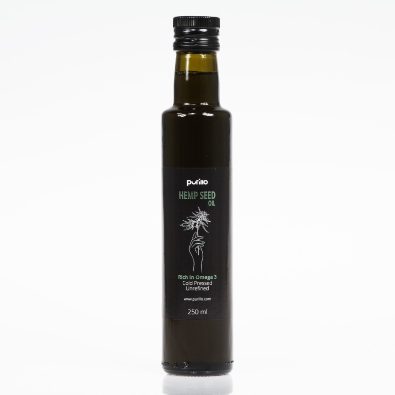 Hemp seed oil, cold-pressed, unrefined - Purillo